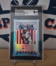 2021 LEAF VALIANT JUSTIN FIELDS RC AUTO ALL AMERICAN PLATINUM BLUE /20 SGC 9