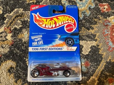 Hot Wheels Twang Thang Guitar 1996 1st Edition Toy Car NEW Red Silver - Image 1 of 2