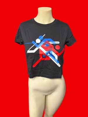 Puma dry cell women s size small crop top $40 black red white blue USA sports