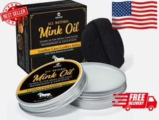 Mink Oil for Leather Boots Leather Conditioner and Cleaner 3.52Oz-All-Natural