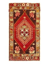 Rust Antique Turkish Oushak Hand-Knotted Wool Rug 1'7"X 2'11"