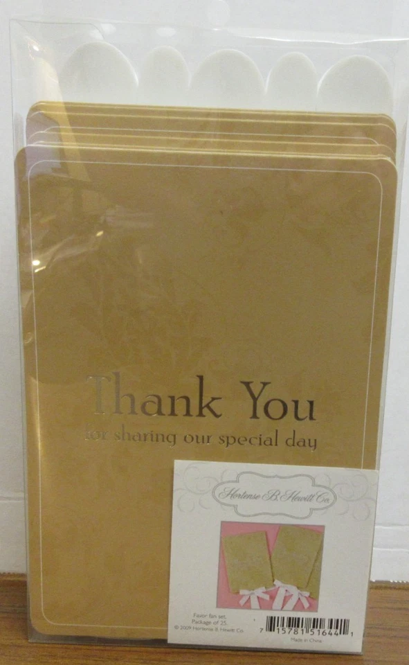 Hortense B Hewitt Oro Floreciente Boda Gracias Favor Fans Paquete de 25 Foto 2 de 2
