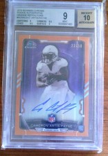 2015 Cameron Artis-Payne Bowman Chrome Orange Ref Auto RC /50 BGS 9 A3052