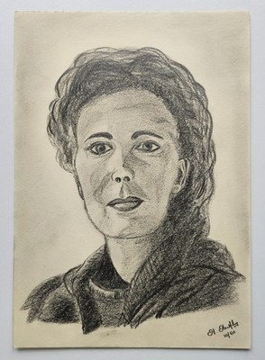 Frauenstudienportrait - Zeichnung von Michael Murphy, 1960