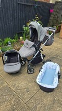 Silver Cross 3 in 1 Travel System, Pram Pushchair Carrycot Car Seat Grey