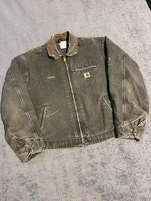 Vintage Carhartt Detroit Moss Green Jacket Size XL Distressed | eBay