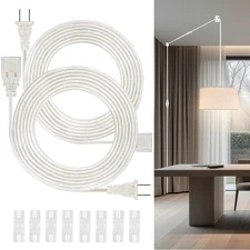 2 Pack 10FT Clear Extension Cord Indoor Thin Invisible Extension Cord with UL...