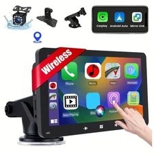 7" Touch Portable Screen Car Stereo Radio Apple/Android CarPlay Auto