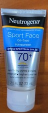 Sport Face Sunscreen SPF 70 , Oil-Free, 2.5 Fl Oz, Sweat  Water-Resistant, Broa