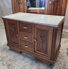 Kommode Anrichte Sideboard antik Art Deko Marmor Eiche Frankreich