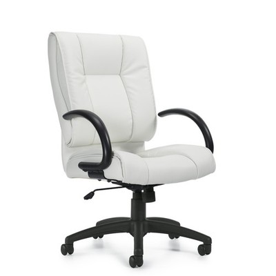 OTG2700 High Back Executive Office Chair White Faux Leather Plush Ships 2-5 Days