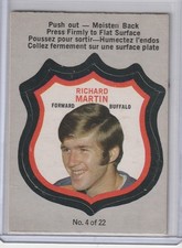 1972-73 OPC Rick Martin Crest 4 of 22 Buffalo Sabres good cond