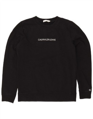 Calvin Klein Jungen Grafik Sweatshirt Pullover 15-16 Jahre schwarz Baumwolle BM18