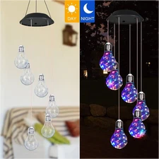 Solar Color Changing LED Wind Chimes Home Garden Yard Decor Hanging Lights Lamp