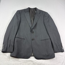 Armani Collezioni Wool Blazer Mens Size 50 Gray Black Jacket Single Breasted