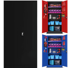 Armadio per Officina Armadietto Porta Utensiliin Metallo con 4 Ripiani