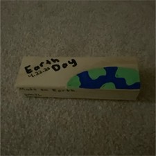 Earth Day Decorated Wooden Block 4.22.24 Made on Earth Home Decor Accent Gift