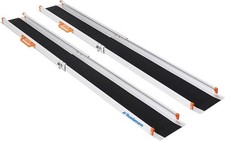 6FT Adjustable Wheelchair Ramp with Handle 8.3" Wider Telescoping Portable Ramps