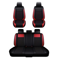 Car 5 Seat Covers Pu Leather Front Rear Full Set Universal For Auto Sedan Suv