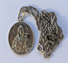 Icono ortodoxo amuleto "Santa Bárbara", cadena 50 cm. Plata 925. Peso 11,3 g.
