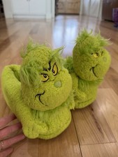 American EAGLE 3D Plush Grinch Slippers, Women  s Medium 7/8 Dr Seuss Christmas
