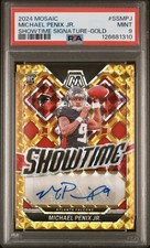 Michael Penix Jr RC 06/10 GOLD SHOWTIME  SIGNATURE PSA 9 ROOKIE AUTO 2024 Mosaic