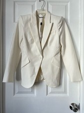WHBM white Classic Single-Breasted Suiting Blazer size 4