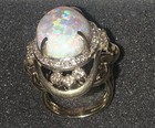 Vintage Australian Black Opal ~20 Carat Diamond Ring in 14k Yellow Gold 15.81 Gr — photo 9