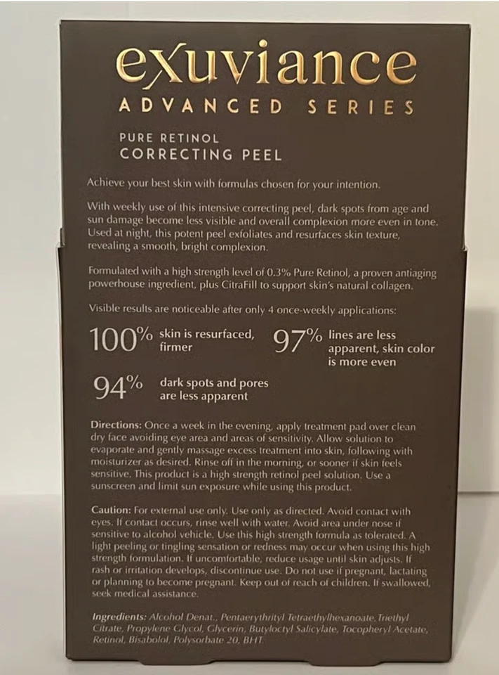 Exuviance Advanced Series ACHIEVE Pure Retinol Correcting Peel NIB - Image 2 of 2