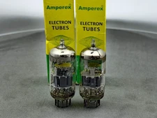 (2) Amperex 6DJ8 ECC88 Bugle Boys Tubes O Getters Heerlen Holland Tested