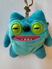 Mini Fuggler Plush Clip-On Keyring GREEDY GRINNER TEAL Ugly Silly Keychain Gift