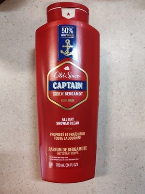 Old Spice Captain Scent of Bergamot Body Wash 24 oz. / 709 mL. 24/7 Shower Fresh