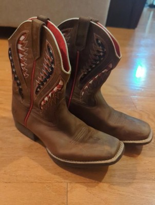 Ariat Quickdraw VentTek patriot red white blue Western boots size 5