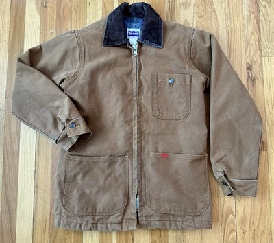 Vtg 60s-70s Big Smith Blanket Lined Duck Canvas Chore Coat Men's S Talon Zip VGC