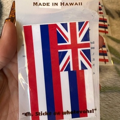 Hawaii Flag Sticker Made in Hawaii 4'' Original Island Style Stickers