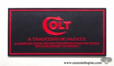 Colt Python Counter Gun Mat. Black And Red. Serpentine Logo. New