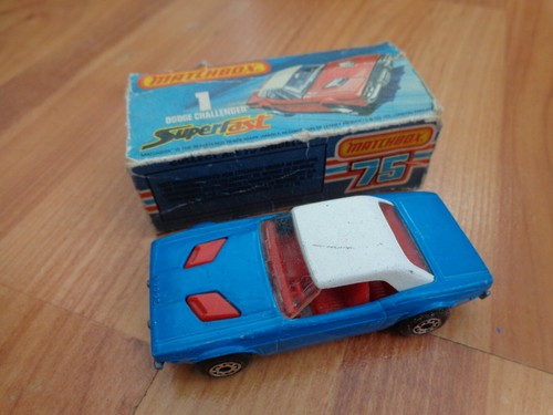 Vintage Matchbox Lesney Superfast NO.1 Blau Dodge Challenger Verpackt Excellent