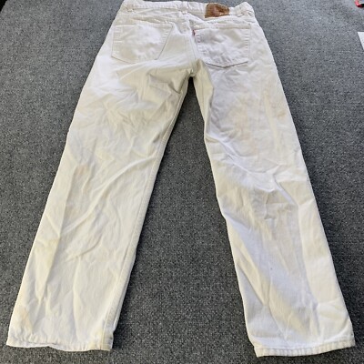 Vintage 80s Levis 505XX Mens Jeans White Denim Size 36x30 (Actual