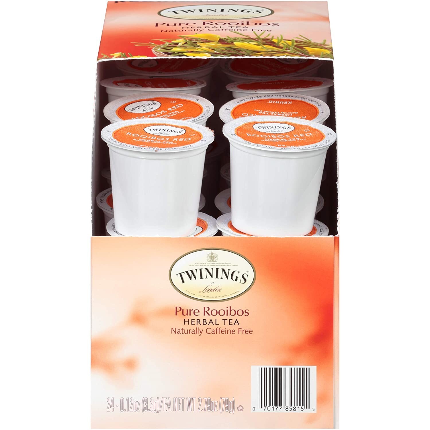 TWININGS OF LONDON Pure Rooibos Red Tea 24 K-cup Pods Box