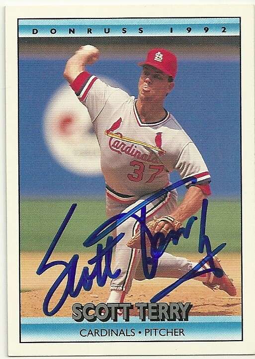 1992 Donruss SCOTT TERRY Signed Card autograph CARDINALS Hobbs, NM