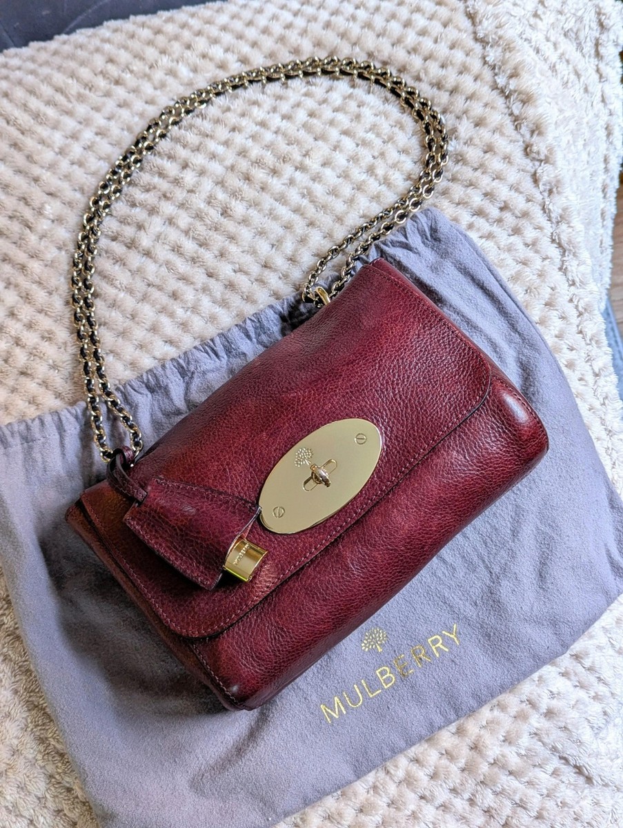 Mulberry 'LILY' Heavy Grain Leather Shoulder Bag in Oxblood- VERY