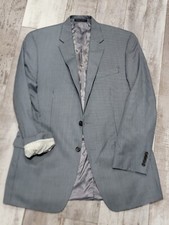 42L Men's Ralph Lauren Houndstooth Blazer Blue Gray 2 Button Sport Coat