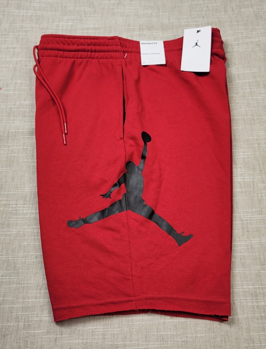 NIKE Air Jordan Shorts Small Mens Red Black Jumpman Logo Fleece