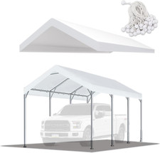 Cubierta De Lona Para Carpa 10'X20' Para Garaje De Coche Tienda Con Bolas