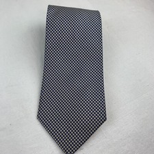 Brooks Brothers Makers All Silk Blue/Gold Tiny Check Print Made in USA