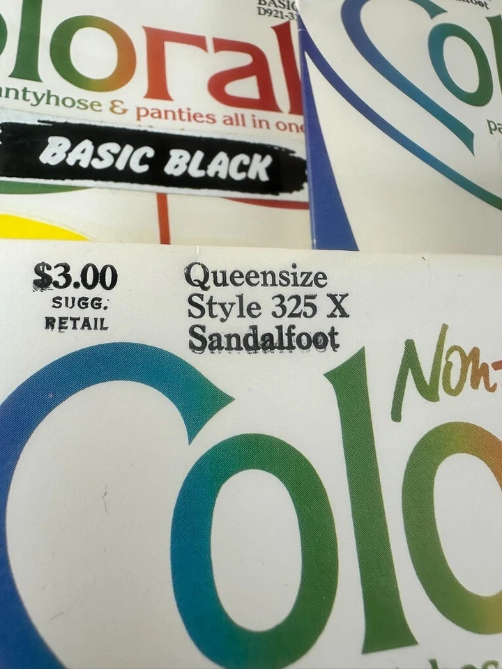 Винтажный 8 лот 1985 HANES Coloralls колготки комплект трусики черный светло-синий белый - Изображение 4 из 4