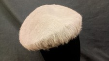 Vintage 1960s Light Grey Faux Fur Women's Topper Hat Slightly Discolored