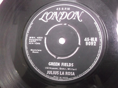 Julius La Rosa Caress Me /Green Fields Rare Single 7'' India Indian 45 Rpm VG+