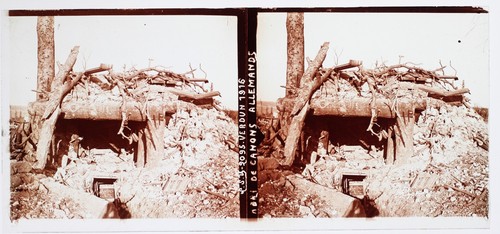 Prima Guerra Mondiale 1914-18 Rifugi Cannone Germania Foto Stereo Placca V25L8 - Foto 2 di 2