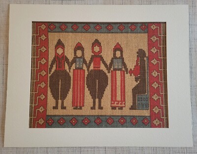 Runni Tekstiltrykk Scandinavian Folk Themed Jute Placemat Wall Hanging Norway